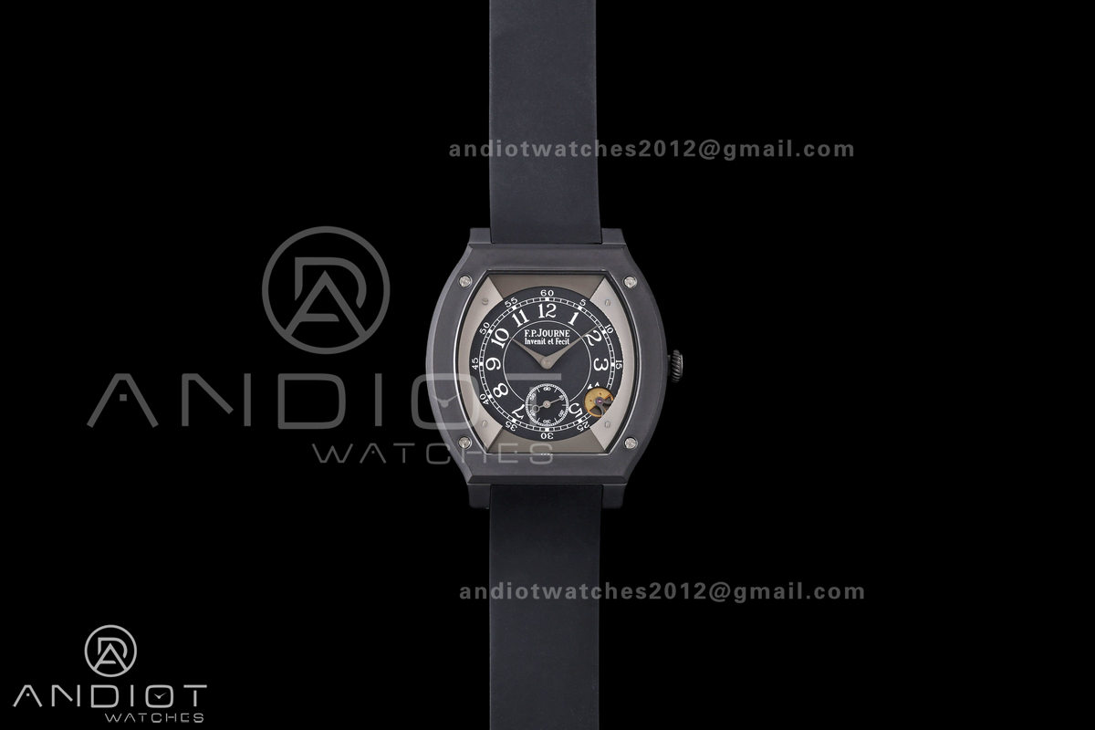 F.P.Journe Elegante PVD AVF Best Edition Black Dial on Black Rubber Strap Quartz